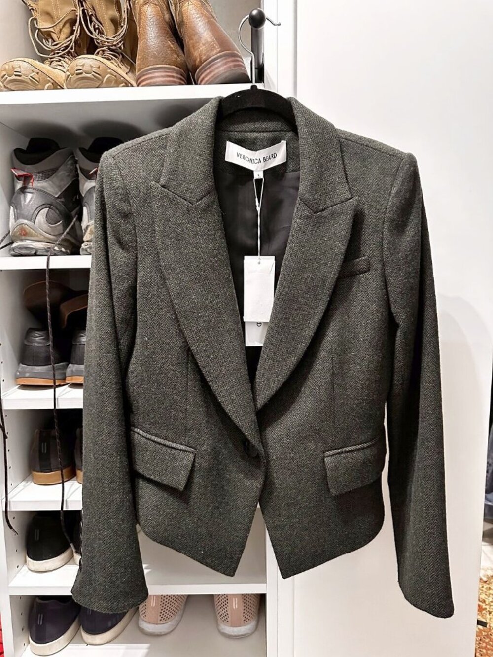 NWT Veronica Beard Hosanna Dickey Jacket Loden/Black Size 8